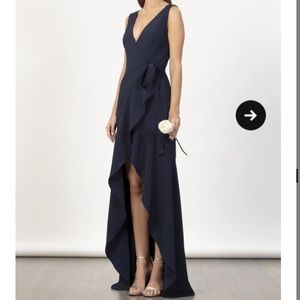 Monique Lhuillier Navy Crepe Ainsley, formal